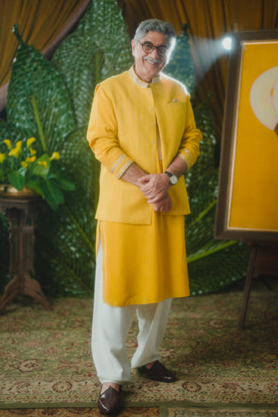 Masaba Yellow crepe kurta MSBFEB232005