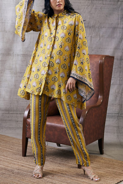 Soup by Sougat Paul Yellow floral motif print co-ords SSPJULFT2307