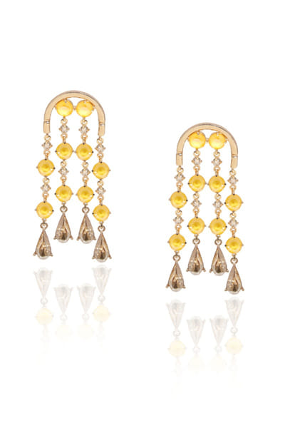 Yellow Swarovski crystal danglers