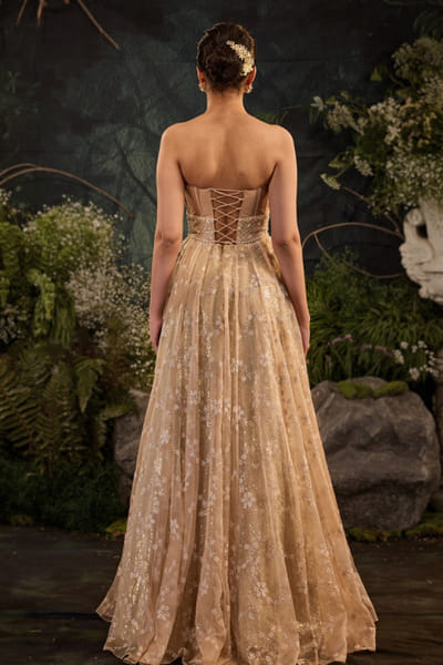 Cedar & Pine Nude floral hand-embroidered gown CEDAJUN26D147561