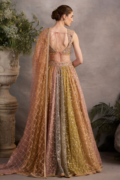 Cedar & Pine Multicolour hand embellished lehenga set CEDAJUN26D146959