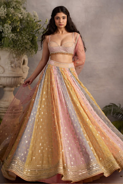 Cedar & Pine Multicolor hand embellished lehenga set CEDAJUN26D146958