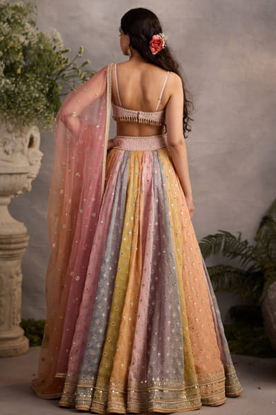Cedar & Pine Multicolor hand embellished lehenga set CEDAJUN26D146958