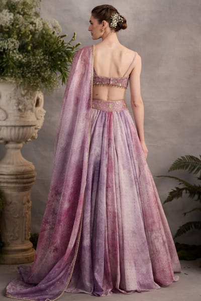 Cedar & Pine Mauve foil printed lehenga set CEDAJUN26D147565
