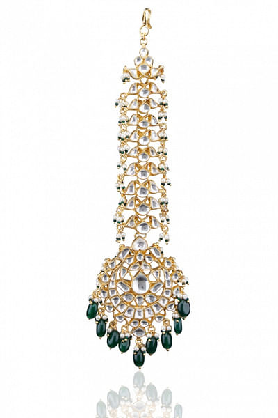 Semi-precious stone embellished maang tikka