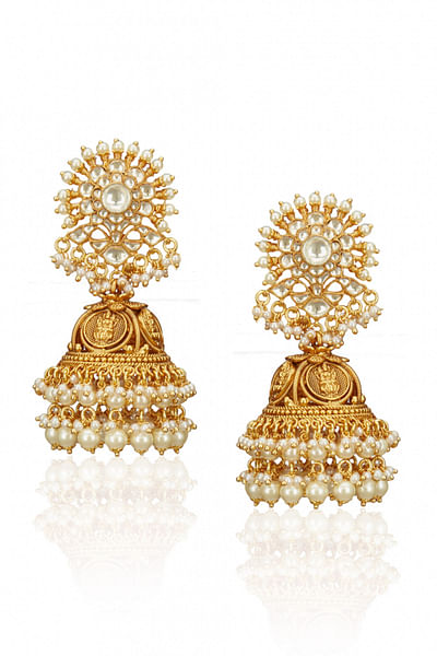 Gold plated traditional jhumkis