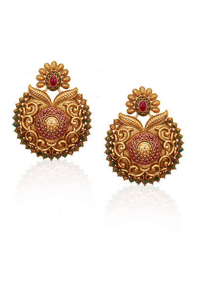 Gold plated floral earrings