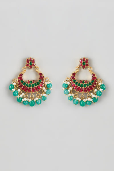 Karisa Multicolour kundan embellished chandbalis KARIAPR26D143391
