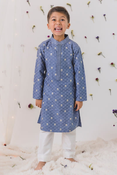 Grey embroidered Kurta set