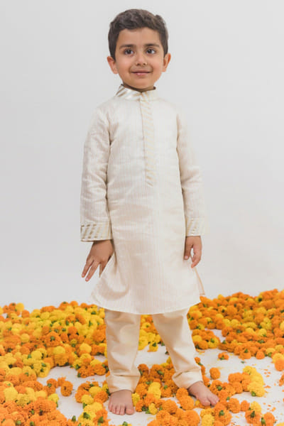 Chotibuti Ivory tissue chanderi kurta set CHOTJUL26D148803