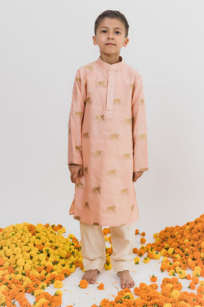 Chotibuti Baby pink chanderi kurta set CHOTJUL26D148806