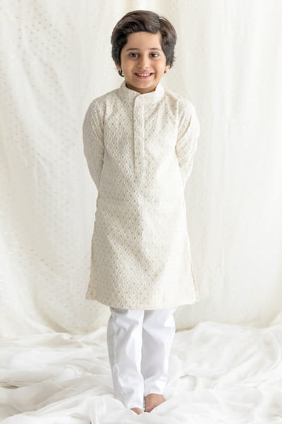 Chotibuti Off-white sequin embroidered kurta set CHOTJUN26D147482
