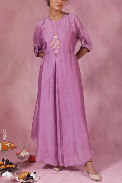 Lilac mulberry silk dress