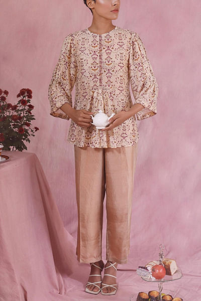 Light beige top and pants