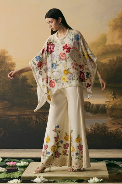 Chandrima Ivory floral cutwork sharara CHANAUG26D251325