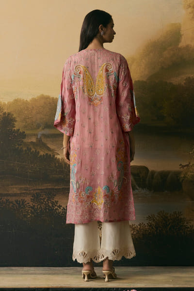 Chandrima Pink thread embroidered jacket CHANAUG26D151309