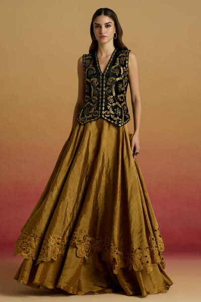 Black embellished waistcoat