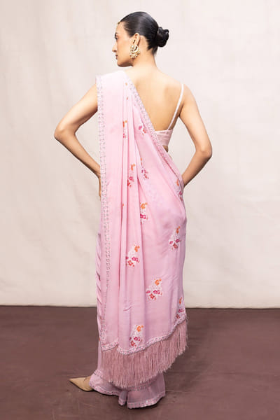 Ekaya Pink embroidered handwoven banarasi sari EKAYJUL26D148957