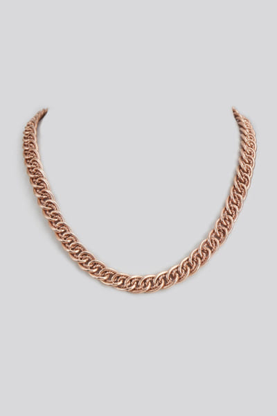 Karisa Rose gold embellished chain link necklace KARIMAY26D243668