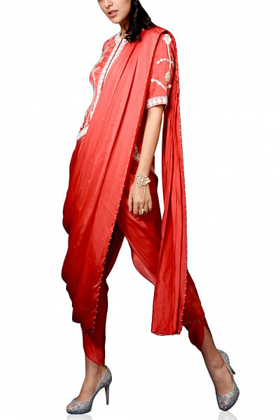 Draped sari style
