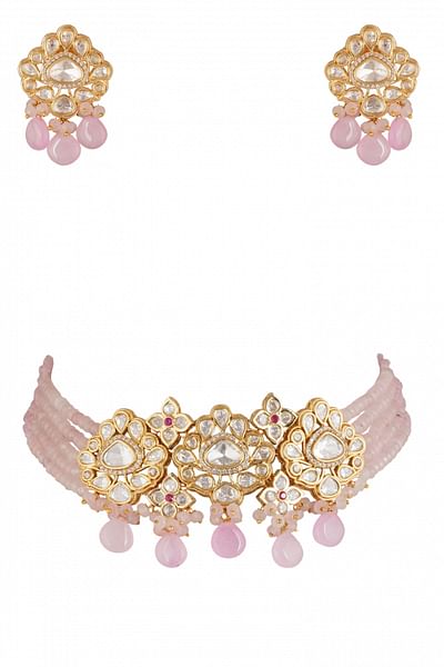 Pearl embellished kundan choker set
