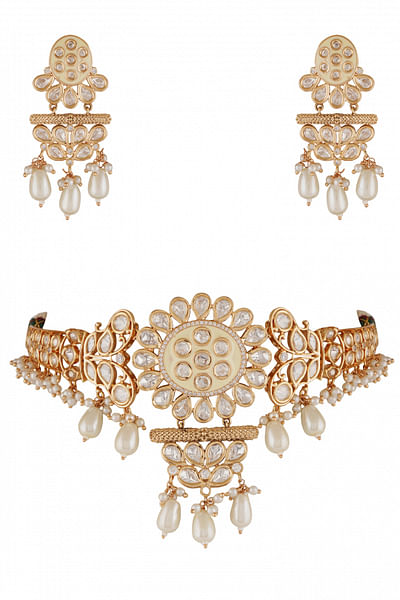 Gemstone embellished choker set