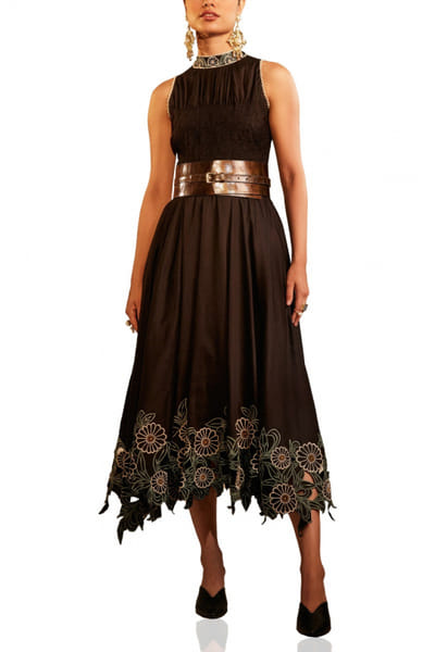Chandrima Black cutwork dress CHMAPRD16
