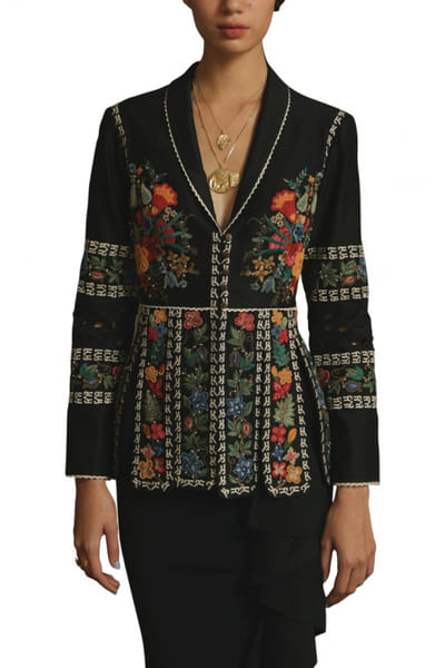 Black chanderi jacket