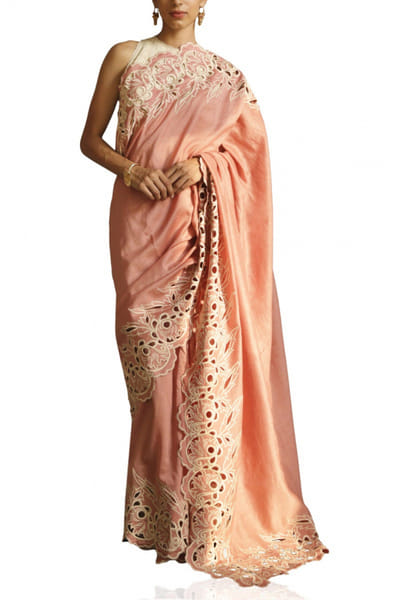Chandrima Pink embroidered chanderi sari CHMCSSJUN04