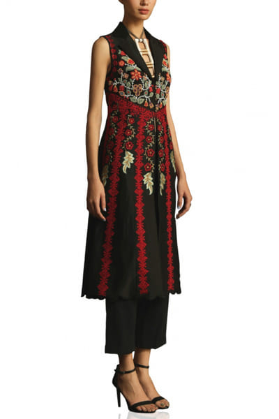 Black chanderi jacket