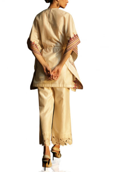 Chandrima Ivory embroidered chanderi kaftan CHMSS20211