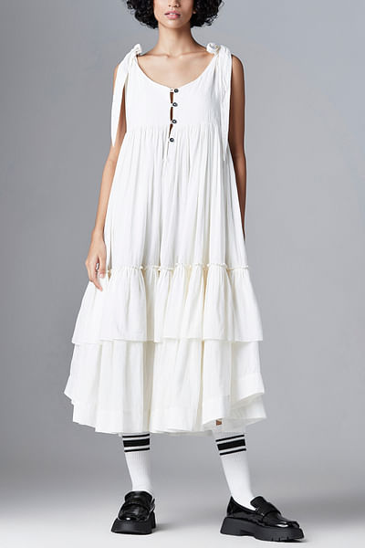 White cotton frill dress