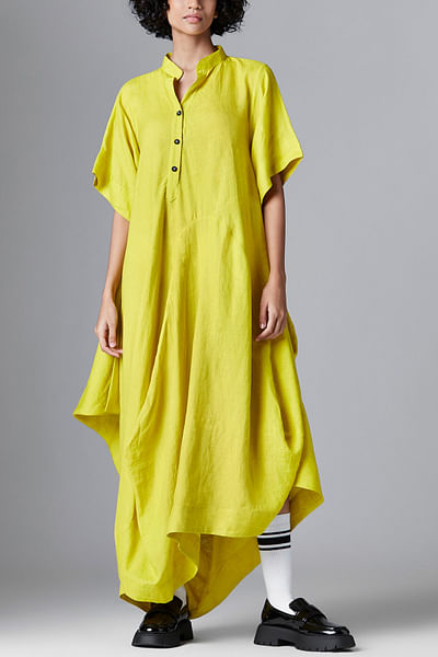 Yellow deconstructed linen dress