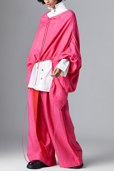 Pink deconstructed linen top