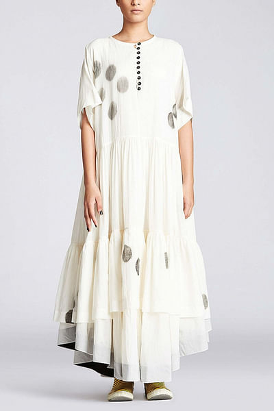 White handpainted dress