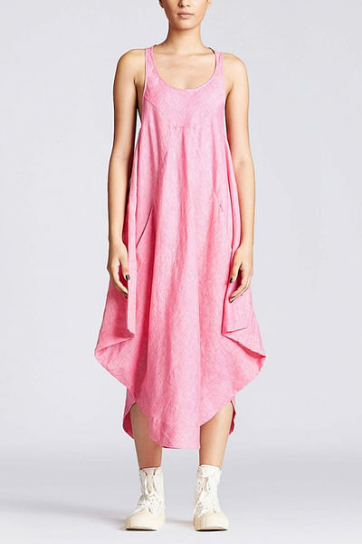 Pink draped dress