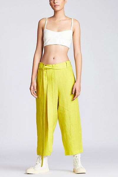Yellow linen trousers