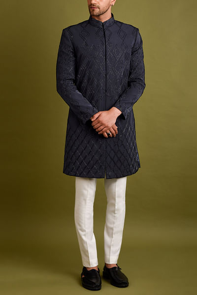 Diamond embellished sherwani set