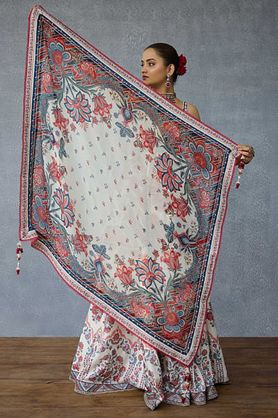 Multicolour floral printed scarf