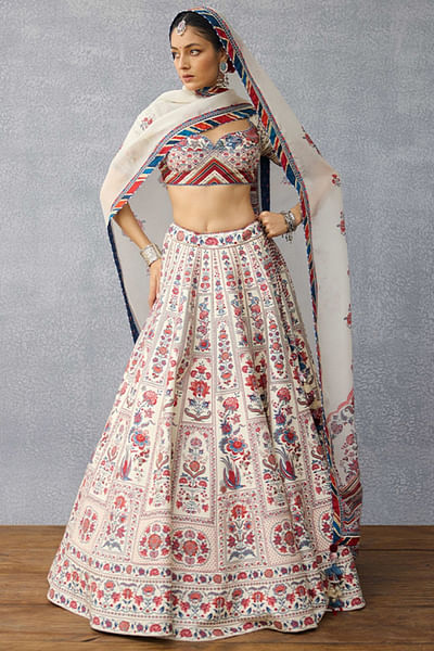 Multicolour chintz printed lehenga set
