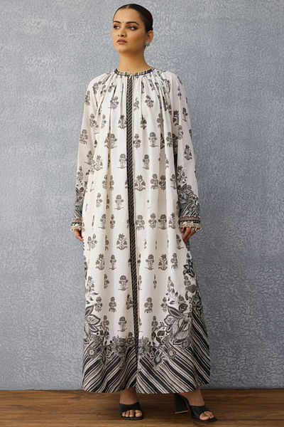 Black and white chintz kurta set
