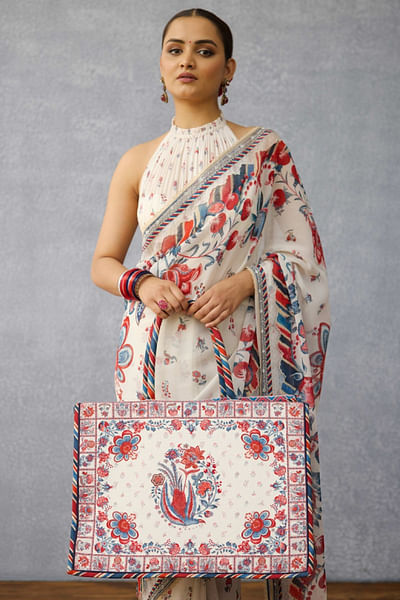 Multicolour floral printed tote bag