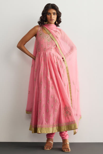 Ri Ritu Kumar Pink embroidered anarkali set RIRJUL25D132070