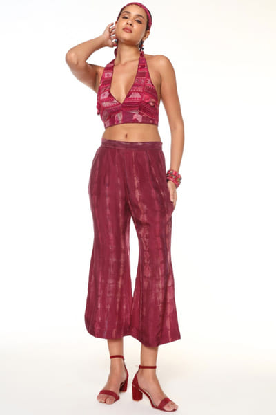 Capisvirleo Raspberry tie-dye habutai silk pants CAPIJUL26D149954