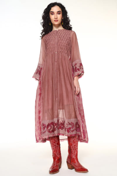 Capisvirleo Powder pink tie-dye maxi dress CAPIJUL26D149956
