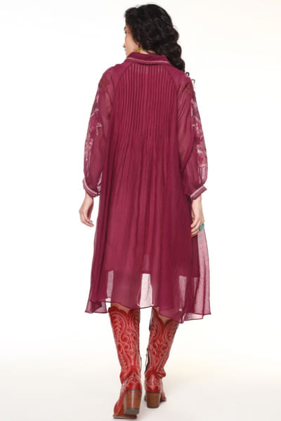 Capisvirleo Raspberry chanderi silk dress CAPIJUL26D149958