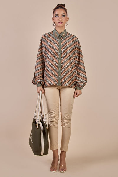 Multicolour chevron printed shirt