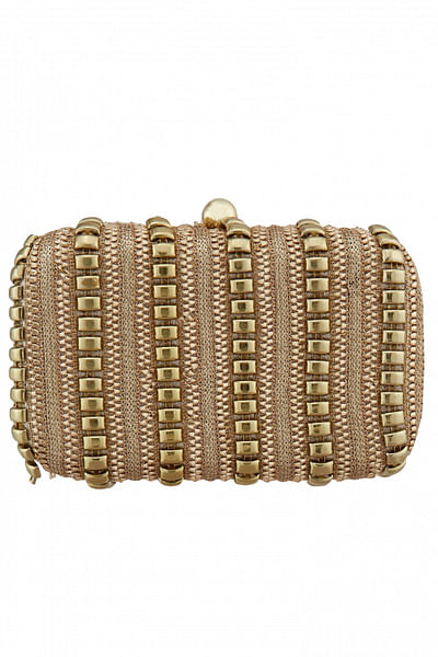 Hand-embroidered chain clutch
