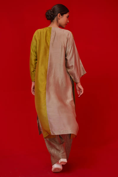 Stoïque Leaf green and grey colour blocked tunic STOÏMAY26D144723