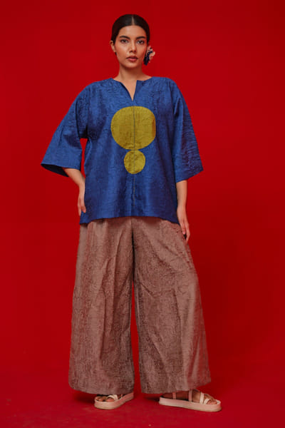 Stoïque Grey crushed silk pants STOÏMAY26D144690